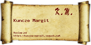 Kuncze Margit névjegykártya
