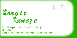 margit kuncze business card